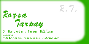 rozsa tarpay business card